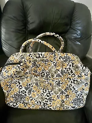 Vera Bradley Go Wild Yellow Black Floral Duffel Bag Retired Print • $34.99