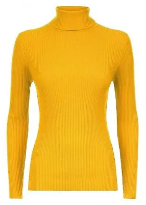 Kids Polo Turtle Neck Ribbed Roll Neck Top Ladies Jumper Pullover Body Top 7-13y • £7.95