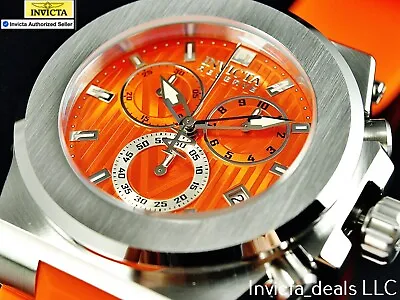 Rare Invicta Men's Reserve AKULA SWISS Chronograph Orange Jellyfish Tone SS Watc • $125.99