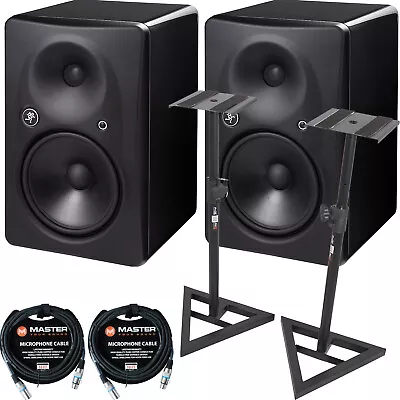 Mackie HR824mk2 8  2-Way Studio Monitors (Pair) W/ ProX Stands & Cables • $1599.98