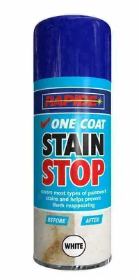£5.99 • Buy Stain Stop Spray White One Coat Aerosol Walls Ceilings Grease Rust 400ml