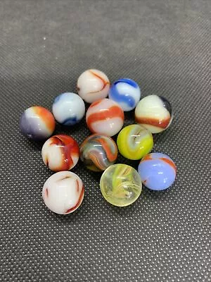 Lot Of 12 Vintage Collectible Marbles Antique Handmade German Peltier Akro  3 • $9.99