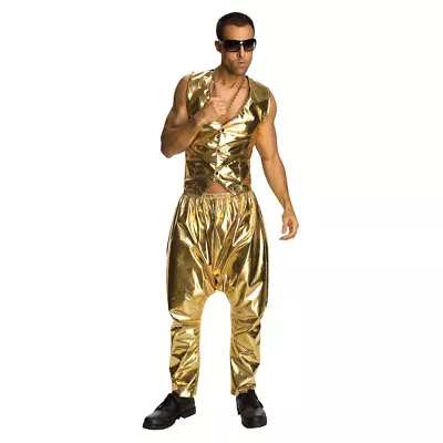 Gold MC Hammer Pants Parachute Vanilla Ice 90's 80's Rap Hip Hop Mens Costume • $28.82