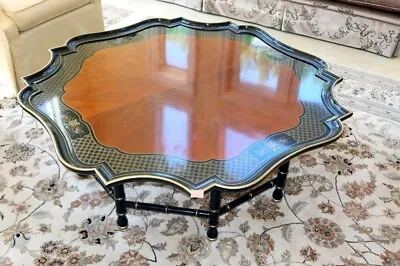 Antique Large Mahogany Kindel Masterworks Coffee Table With Inlay 55969EC • $2650