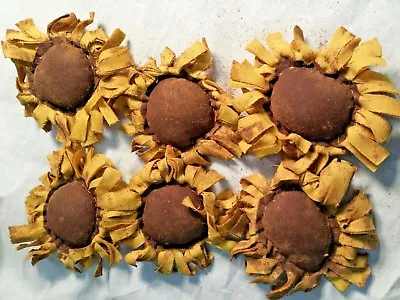 Primitive  Bowl Fillers Handmade Ornies/Yellow Sunflowers/Grunged • $8.50