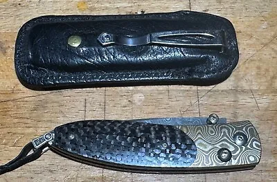 William Henry Pocket Knife With Mokume Gane And Carbon Fiber -- B05 Classic • $650