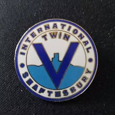 $16.23 • Buy Vintage 1990s Motorbike Biker Badge International Twin V Shaftsbury Enamel 