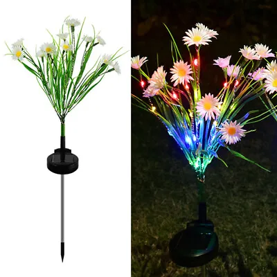 2Pcs Solar Wild Flower Stake Lights LED Color Changing Outdoor Yard Decor Garden • £17.50