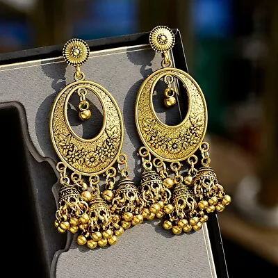 Fashion Indian Jhumka Gypsy Jewelry Gold Boho Vintage Ethnic Women Drop Earrings • $2.78