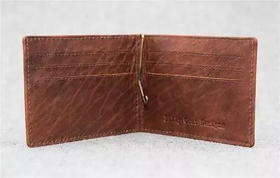 Leather Wallet Bifold Money Clip Buffalo WME Men Billy Goat Designs • $20.88