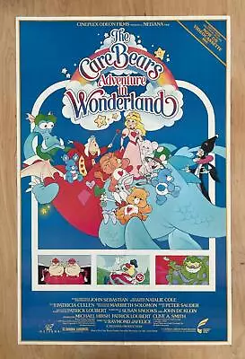 THE CARE BEARS Adventures In Wonderland (1987) Video Store VHS Promo Poster MCA • $26