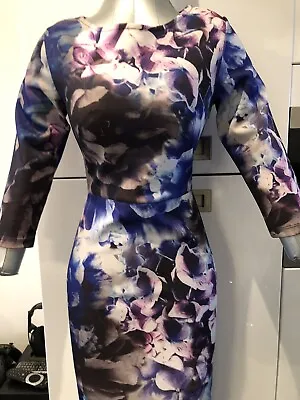 Myleene Klass Figure Shaping  Sleeved Dress Scuba Type Fabric Size 8 • £2