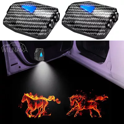 Moving Mustang Logo Wireless LED Courtesy Car Door Ghost Shadow Projector Lights • $16.99