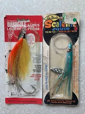 Vintage Eppinger Dardevle Flash Fly Les Davis Scalelite Squid Salmon Trout • $10