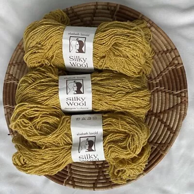 Elsebeth Lavold Silky Wool Color 15 Mustard Wool/Silk 50g/175m Yarn - 9 Skeins • $55