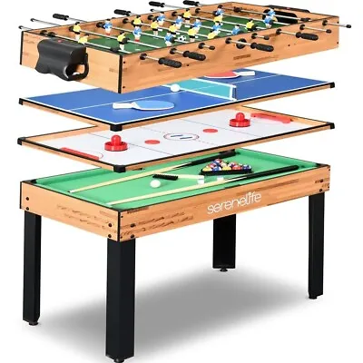 SereneLife 4 In 1 Multi-Function Game Table Pool Hockey Soccer Foosball • $260.99