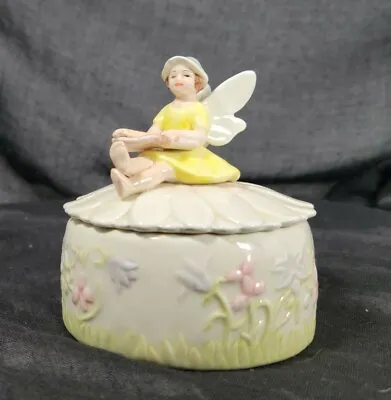 Fairy Floral Figurine Ceramic Trinket Box By J Willfred For Andrea By Sadek • $12