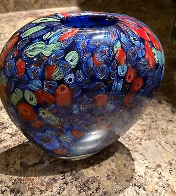 Vintage Italian Murano Millefiori Glass Vase Pre-owned • $55