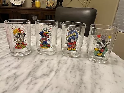 2000 McDonalds Walt Disney World Millennium MICKEY MOUSE GLASSES - SET OF 4 NEW • $22.99