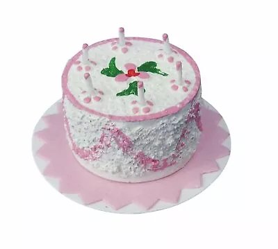  Miniature Dollhouse Pink Birthday Cake 1:12 Scale New • $3