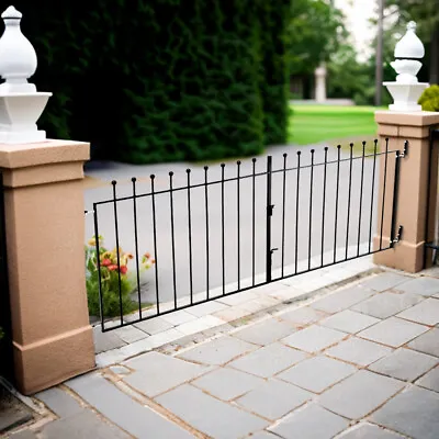 Wrought Iron Metal Driveway Gate Garden Entrance Way W/ Fitting 7FT 8FT 10FT  • £179.95