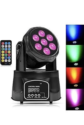 £59.99 • Buy 7pcs LED Moving Head Beam Stage Light With Remote Control DMX-9/12CH LED RGB