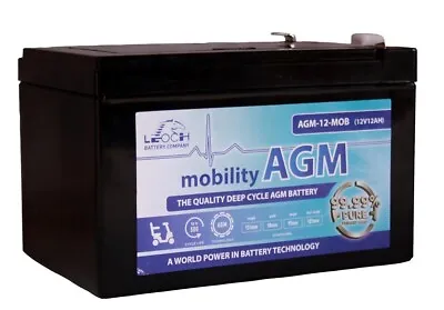 £32.50 • Buy Leoch AGM 12V 12Ah Batteries For Mobility Scooters AGM-12-MOB
