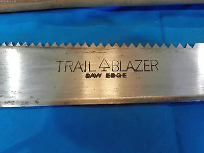 Vintage TRAIL BLAZER SAW EDGE Machete Military? And Sheath (2142) • $59.99