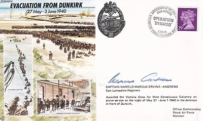 40/4c Evacuation From Dunkirk Signed Marcus Ervine - Andrews VC France Dunkirk. • £18.95