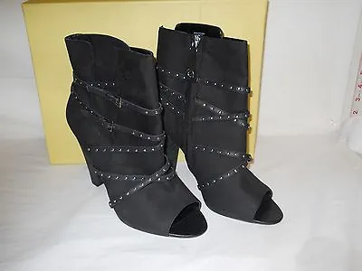 Max Studio New Womens Zurich Black Open Toe Ankle Boots 9 M Shoes  • $54.45