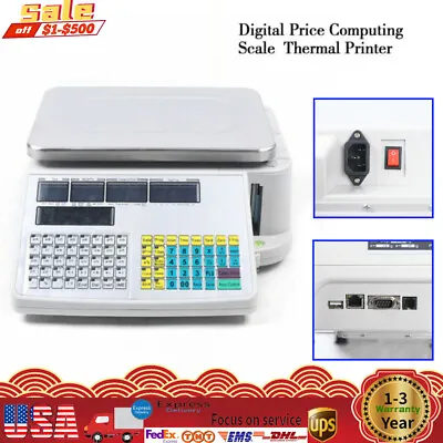 110V Commercial Digital Price Computing Scale 66 Lbs With Label Barcode Printer  • $299.25