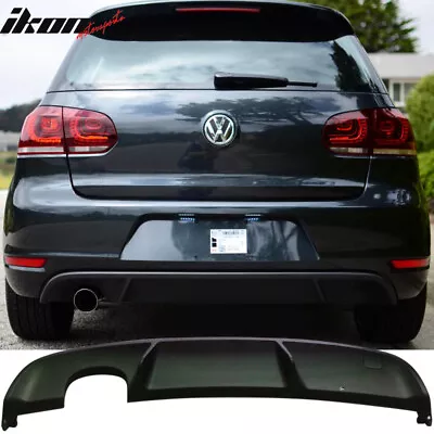 Fits 10-14 Volkswagen VW Golf MK6 Rear Bumper Diffuser Single Muffler Outlet • $99.99