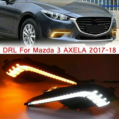 2x LED Daytime Running Light Fog Turn Signal Lamp DRL For Mazda 3 Axela 2017-18 • $83.59