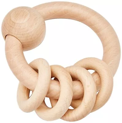 Heimess 730800 Wooden Ring Rattle (4 Natural Rings) • £10.06