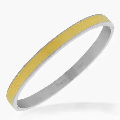 Stainless Steel Gold Silver-Tone Lords Prayer In English Bangle Bracelet • £17.06