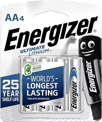 Energizer Ultimate Lithium Longest Lasting Batteries Pack Of 4 (AA) • $76.81
