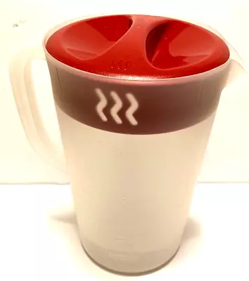 Rubbermaid One Gallon Juice Tea Pitcher - Frosted With Red Lid - VINTAGE • $18.88