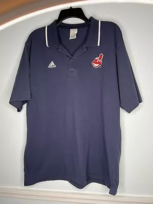 Adidas Cleveland Indians Polo Shirt Mens XL Extra Large MLB Golf Old Logo • $14.77