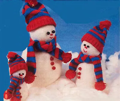 £1.99 • Buy Knitting Pattern- Christmas Snowmen Pattern In DK- Measure From 6.5  Up To 14.5 