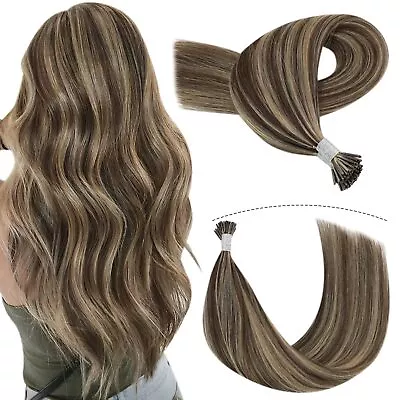 I Tip Hair ExtensionsYoungSee Brown Highlights Itips Hair Extensions Real Hum... • $72.36
