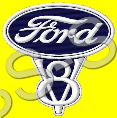 FORD V8 EMBROIDERED PATCH IRON/SEW ON ~4-1/4  X 4-1/4  F150 MUSTANG F250 BRONCO • $13