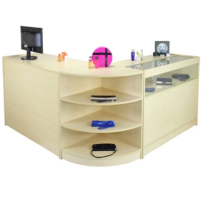 £574.99 • Buy Shop Counters Retail Storage Maple Display Cabinet Glass Showcase Shelves Zenith