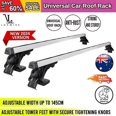 Universal Car Roof Racks Pod Aluminium Cross Bars Brackets 145cm Silver • $87.97