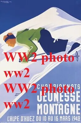 Ww2 Mountain Youth Photo CJF Shipyards Armistice Vichy BCA Ski Pencil Helmet  • $5.31