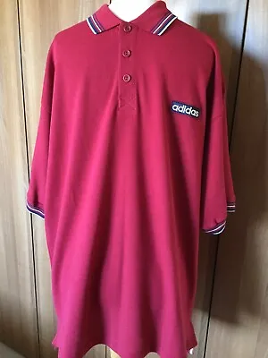 £19.99 • Buy BNWT VINTAGE ORIGINAL Adidas Tennis Red Response Polo Shirt 1990s Sz L 44” B12