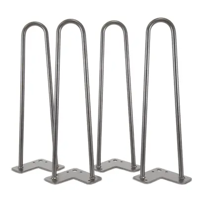 Modern Raw Steel Hairpin Table Legs 4-Pack 16 In. Metal Hair Pin Furniture Parts • $32.53