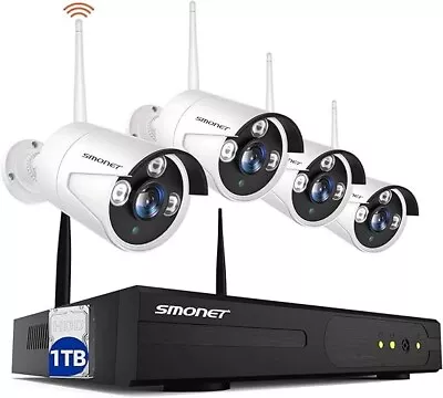 Smonet 4CH HD NVR Wireless Security CCTV Surveillance Systems(WiFi NVR Kits) • $60