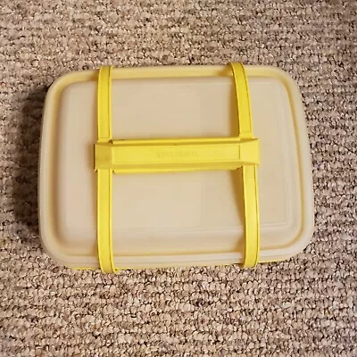 Vintage Tupperware Pack N Carry Lunch Box Set Retro Yellow Sandwich Keeper • $17.95