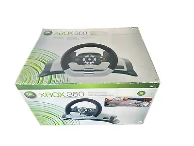 Official Microsoft Xbox 360 Wireless Racing Steering Wheel With Pedals And Mount • $105