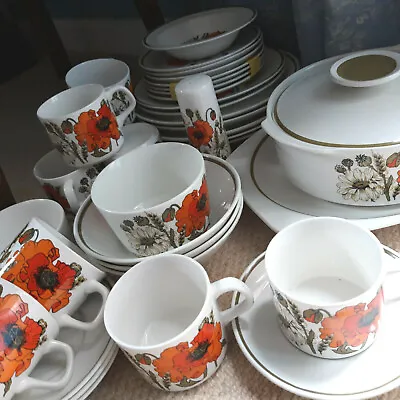 £3 • Buy Vintage J&G Meakin Poppy Tea / Dinner Tableware Items, Select Item Below, 